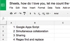 google sheets with love in the title